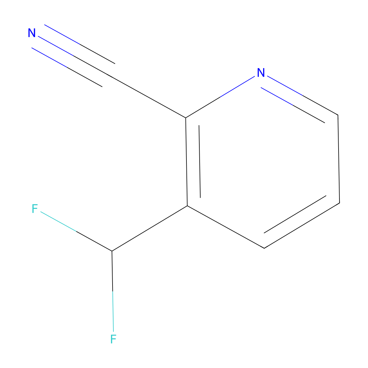 3-(Difluoromethyl)pyridine-2-carbonitrile molecular structure, CAS 1211583-77-5