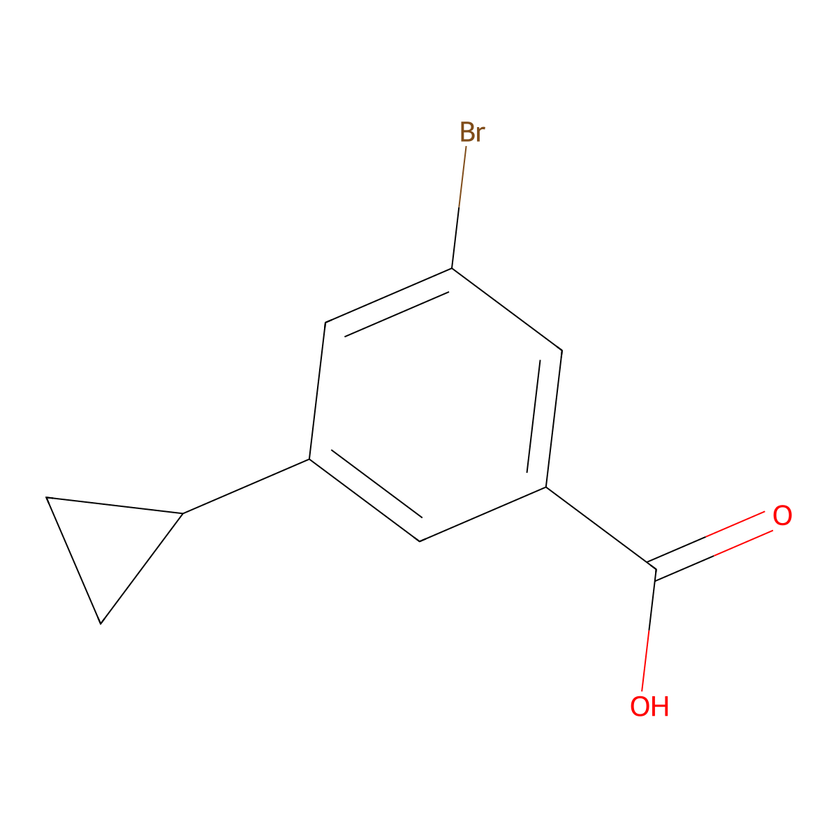 3-Bromo-5-cyclopropylbenzoic acid molecular structure, CAS 1211583-86-6