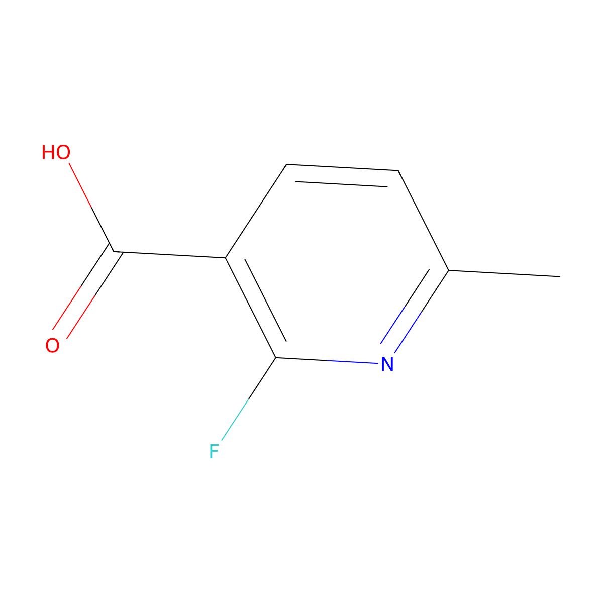 2-Fluoro-6-methylnicotinic acid molecular structure, CAS 1211583-88-8