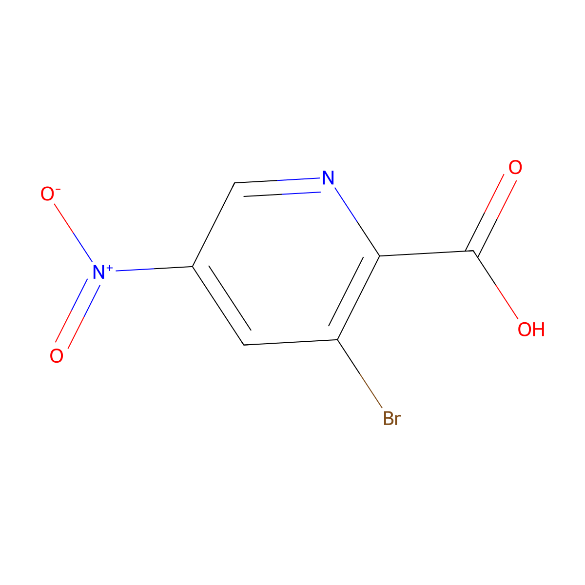 3-Bromo-5-nitropyridine-2-carboxylic acid molecular structure, CAS 1211583-91-3