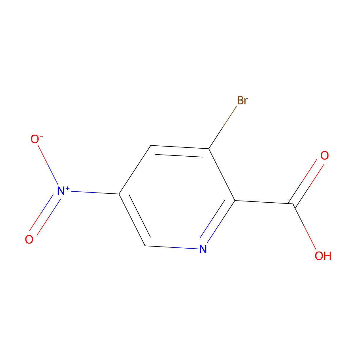 3-Bromo-5-nitropyridine-2-carboxylic acid molecular structure, CAS 1211583-91-3