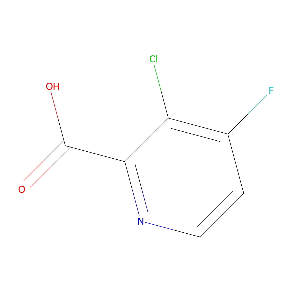 3-Chloro-4-fluoropyridine-2-carboxylic acid molecular structure, CAS 1211583-93-5
