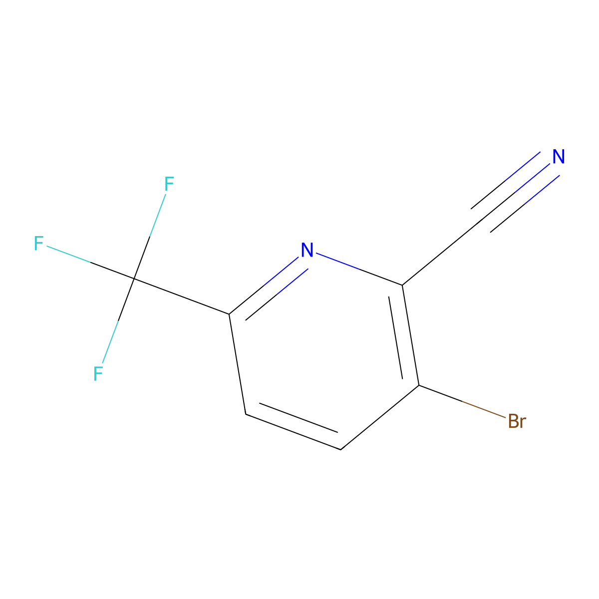 3-Bromo-6-(trifluoromethyl)picolinonitrile molecular structure, CAS 1211583-96-8