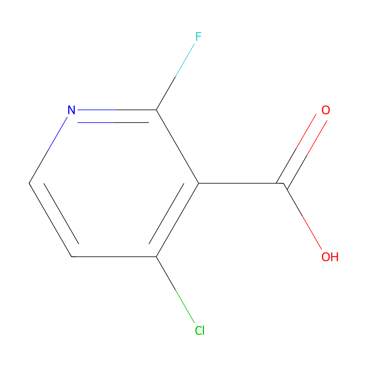 4-Chloro-2-fluoropyridine-3-carboxylic acid molecular structure, CAS 1211584-03-0
