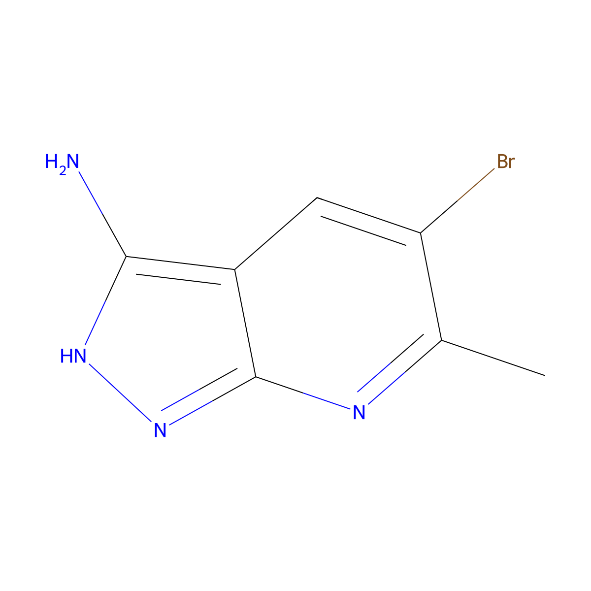 5-Bromo-6-methyl-1H-pyrazolo[3,4-b]pyridin-3-amine molecular structure, CAS 1211584-18-7