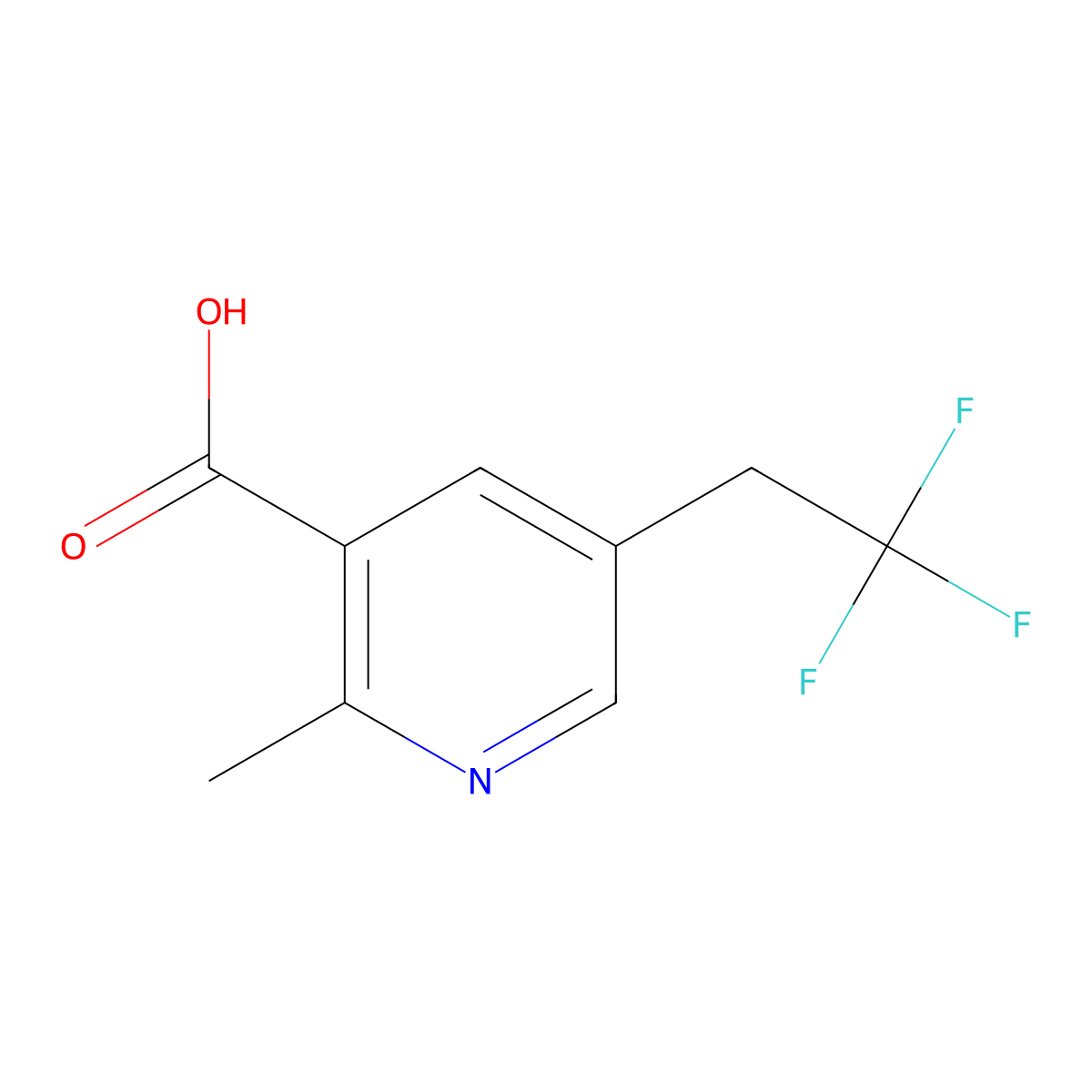 2-Methyl-5-(2,2,2-trifluoroethyl)nicotinic acid molecular structure, CAS 1211584-21-2