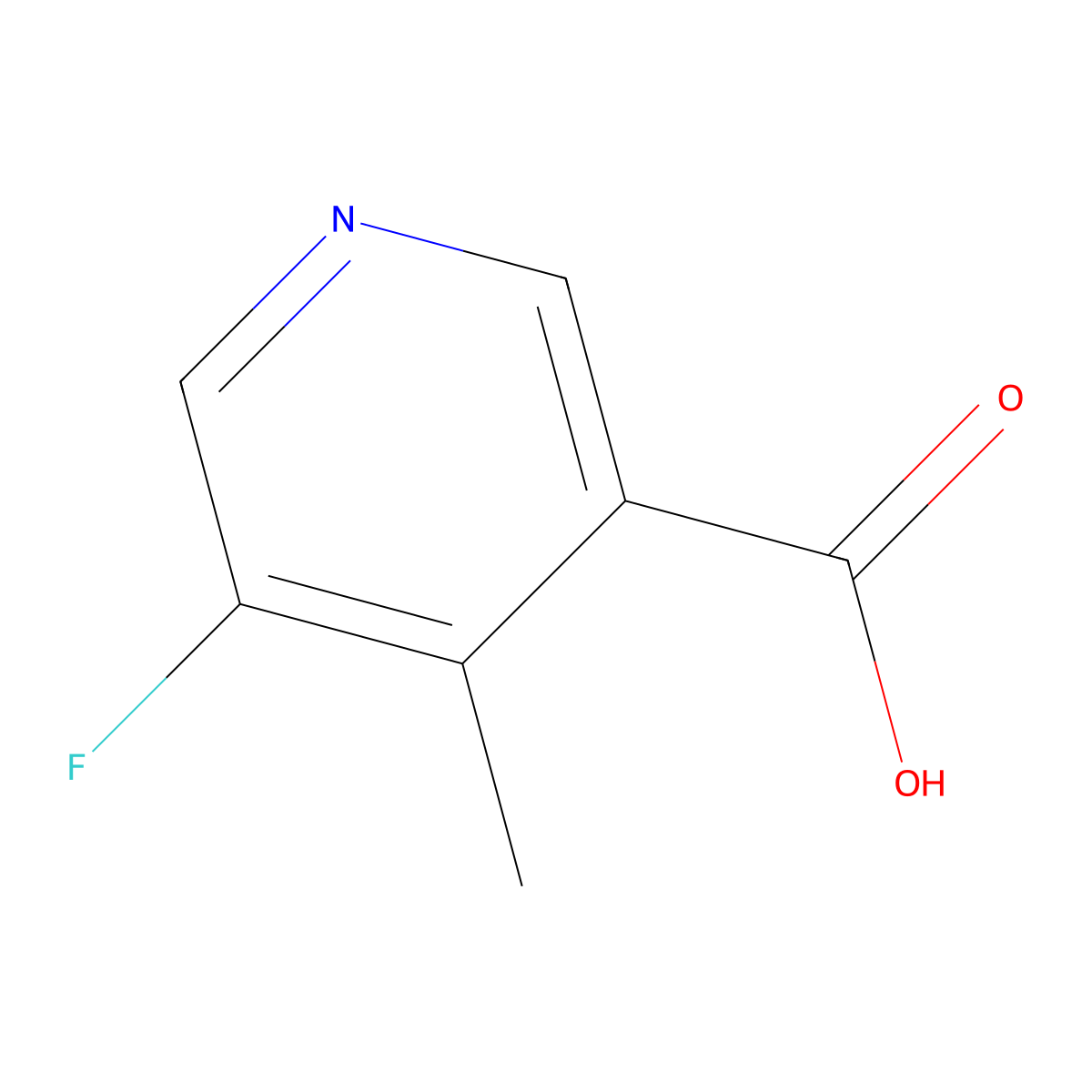 5-Fluoro-4-methyl-3-pyridinecarboxylic acid molecular structure, CAS 1211584-22-3
