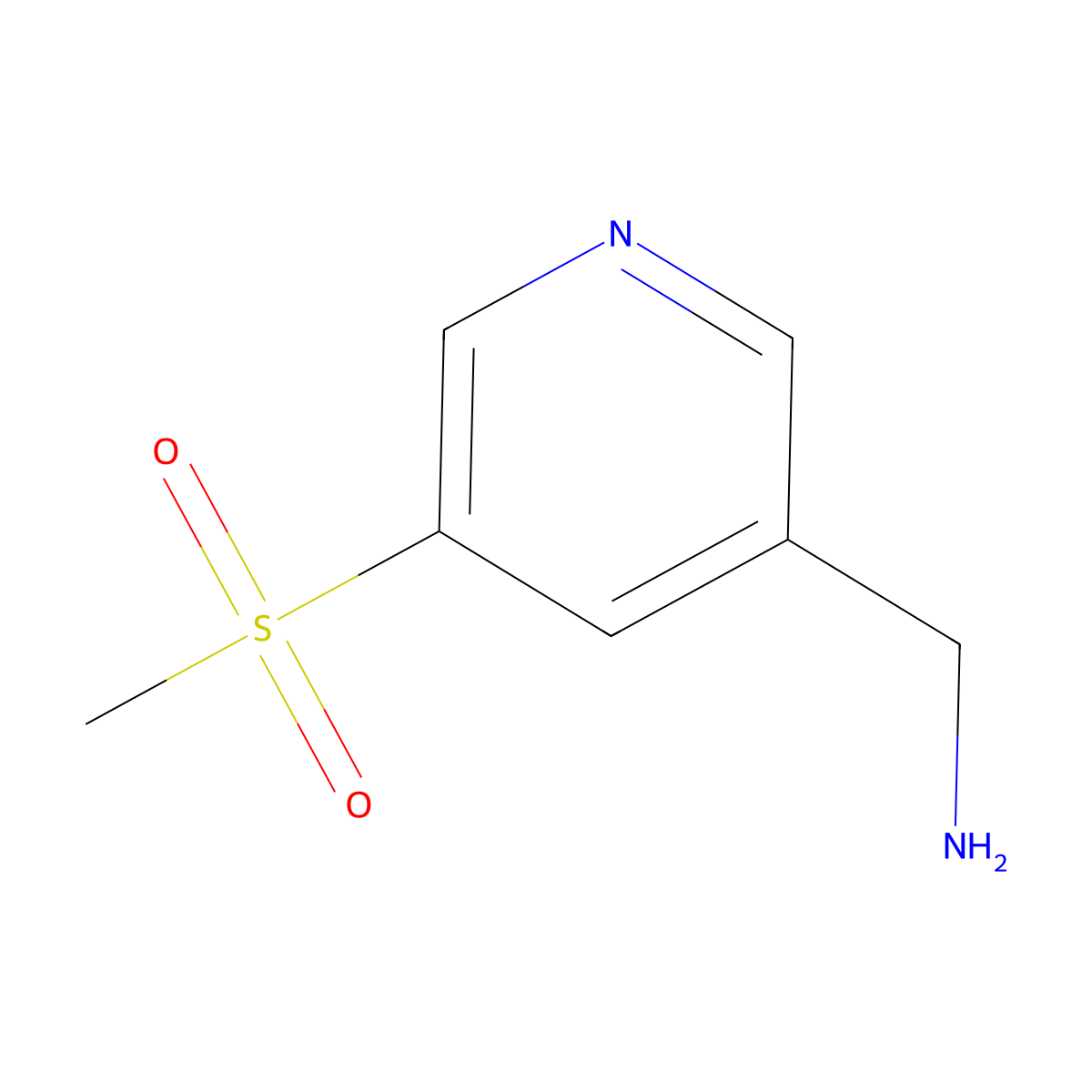 (5-(Methylsulfonyl)pyridin-3-yl)methanamine molecular structure, CAS 1211584-23-4