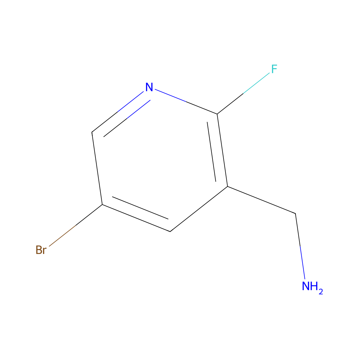 3-Aminomethyl-5-bromo-2-fluoropyridine molecular structure, CAS 1211584-25-6