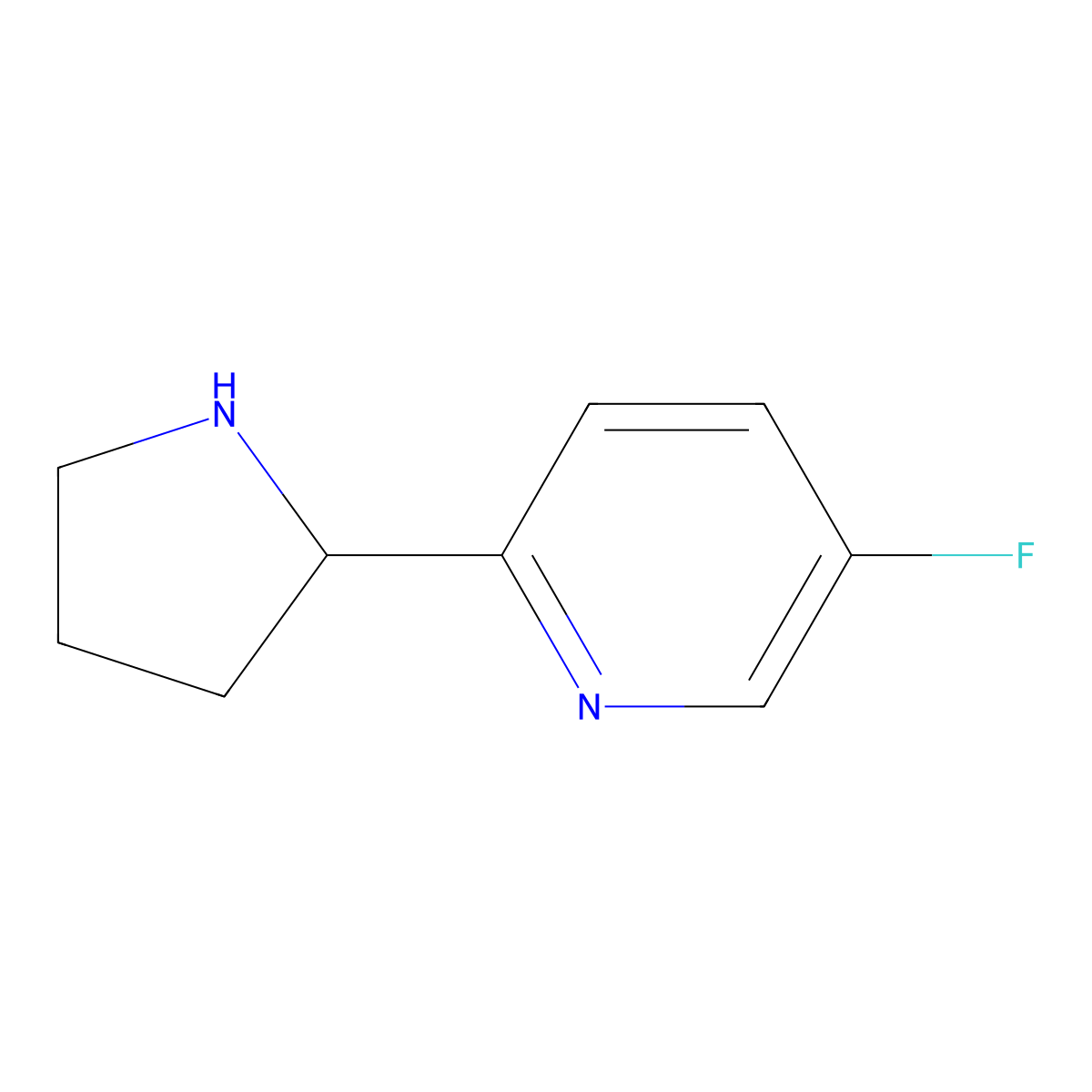5-Fluoro-2-(pyrrolidin-2-yl)pyridine molecular structure, CAS 1211584-26-7