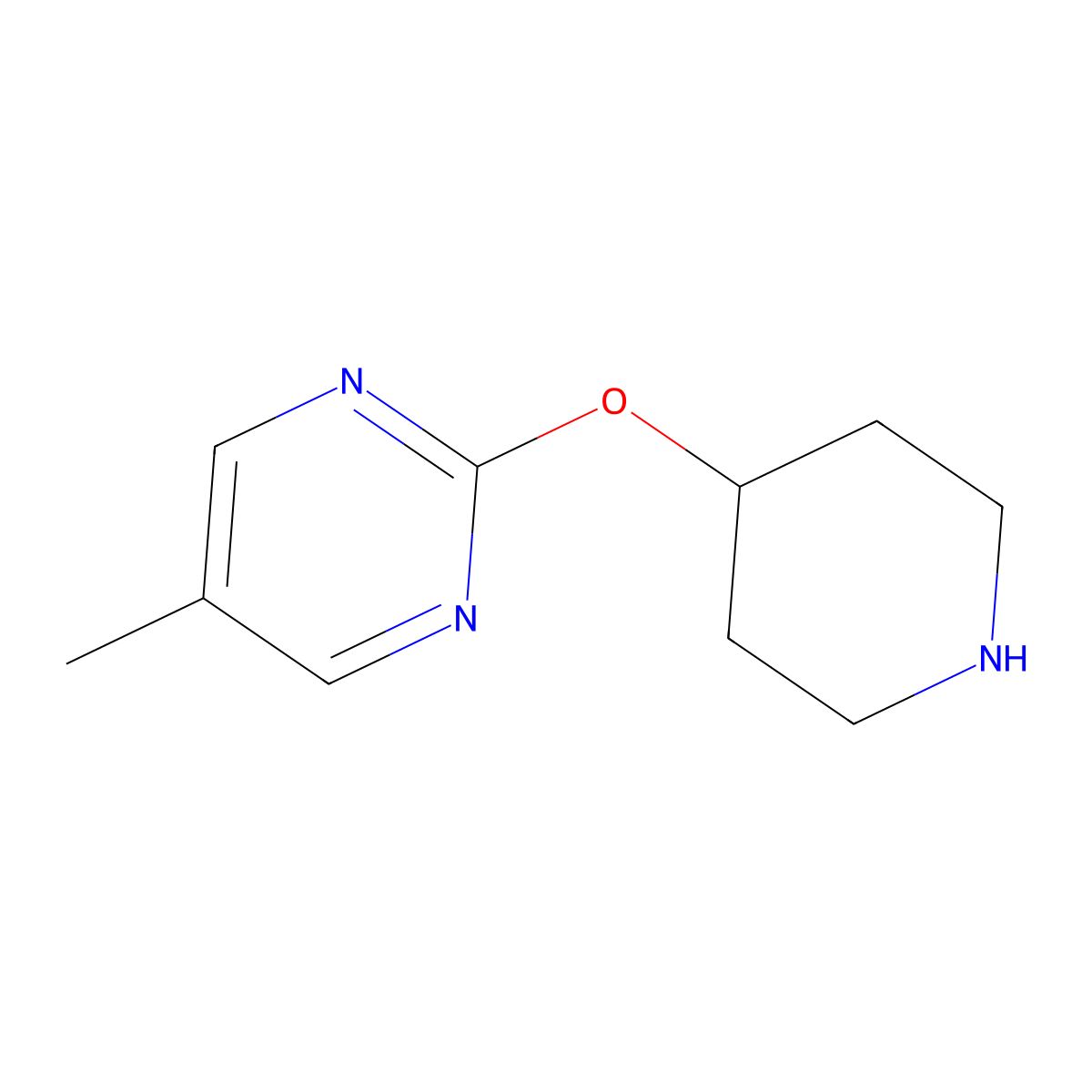 5-Methyl-2-(piperidin-4-yloxy)pyrimidine molecular structure, CAS 1211584-35-8