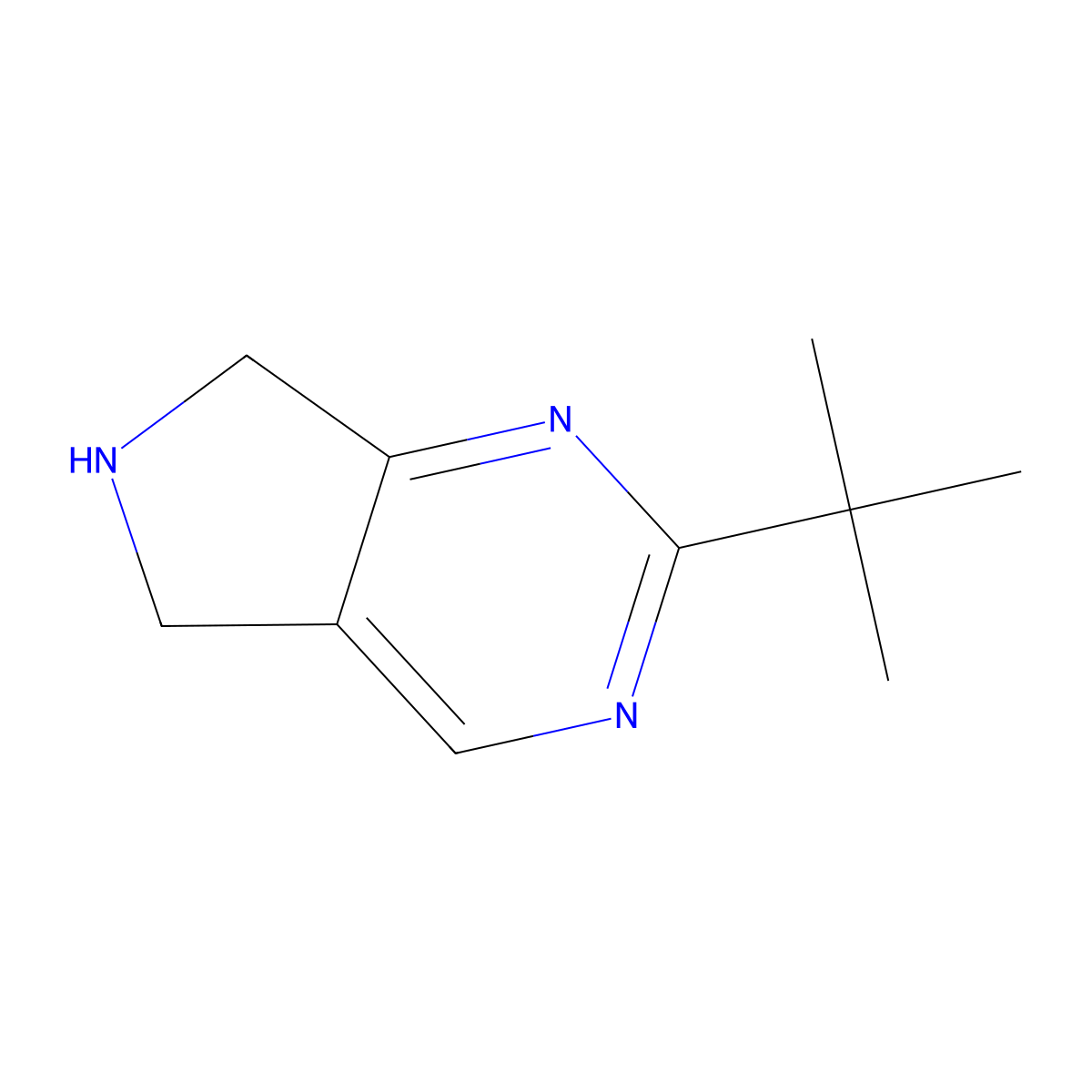 2-(tert-Butyl)-6,7-dihydro-5H-pyrrolo[3,4-d]pyrimidine molecular structure, CAS 1211584-40-5