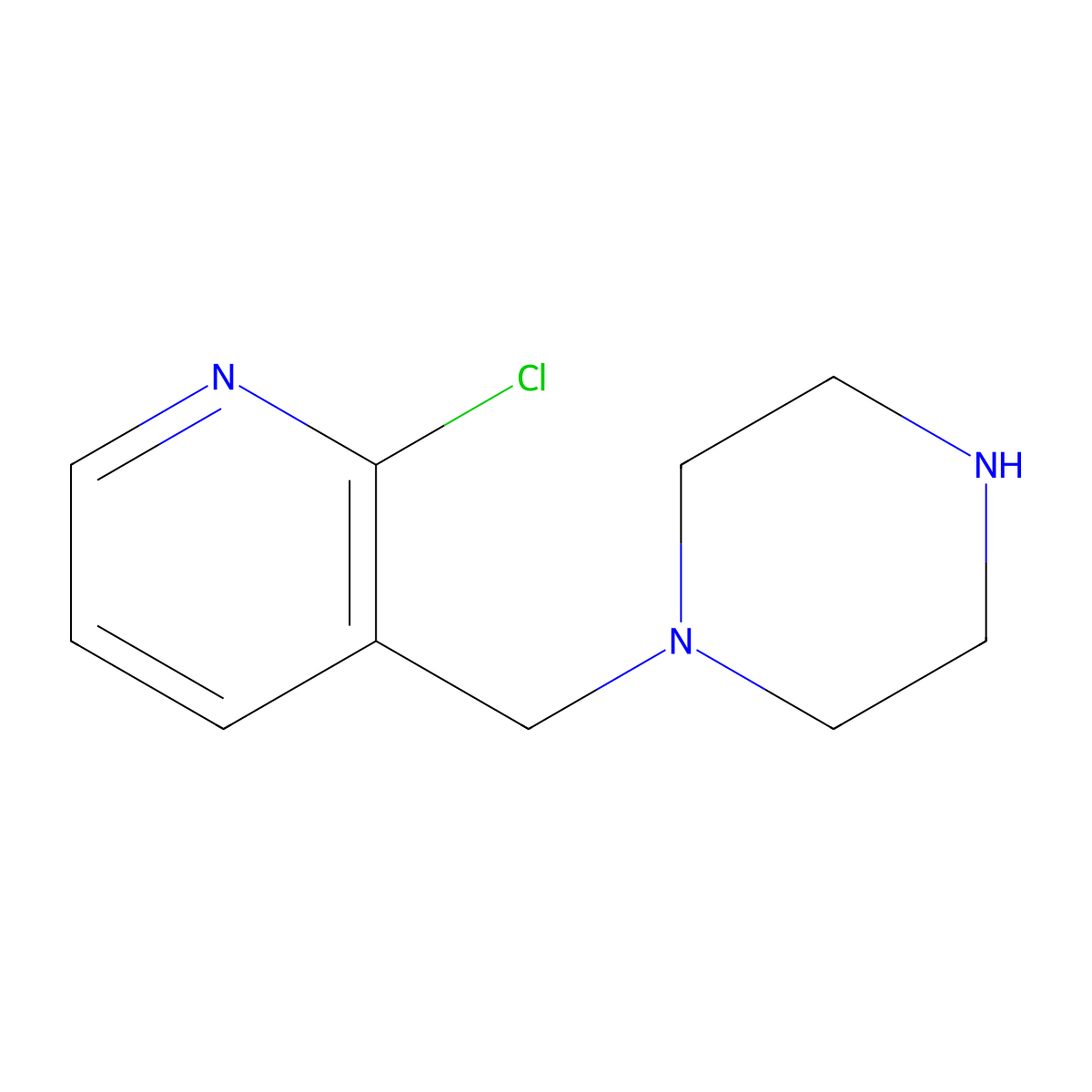 1-[(2-Chloropyridin-3-yl)methyl]piperazine molecular structure, CAS 1211584-41-6