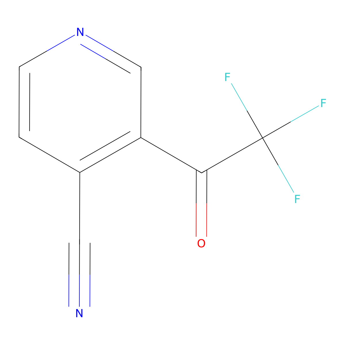 3-(2,2,2-Trifluoroacetyl)-4-pyridinecarbonitrile molecular structure, CAS 1211584-87-0
