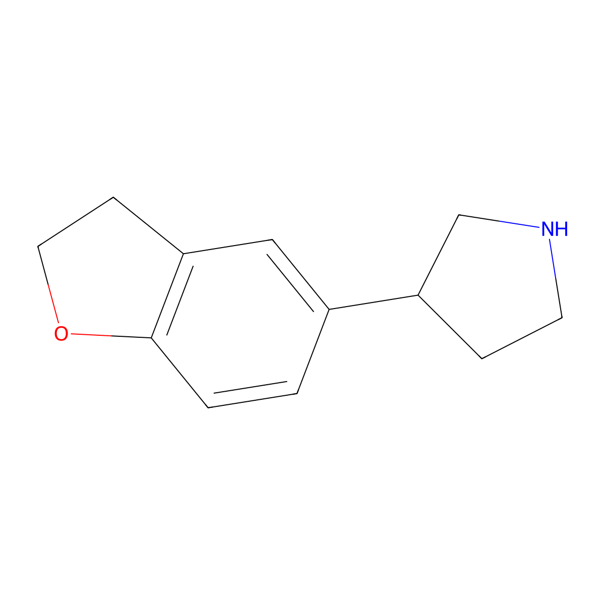 3-(2,3-Dihydro-1-benzofuran-5-yl)pyrrolidine molecular structure, CAS 1211585-05-5