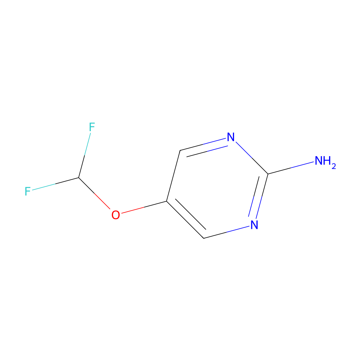 2-Amino-5-(difluoromethoxy)pyrimidine molecular structure, CAS 1211585-07-7