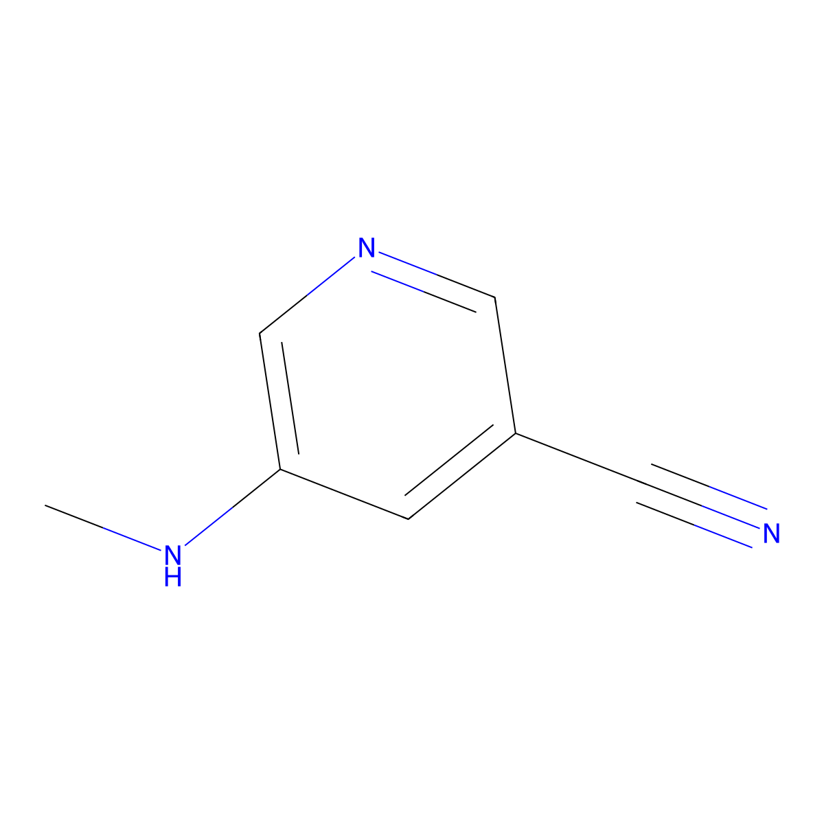 5-(Methylamino)-3-pyridinecarbonitrile molecular structure, CAS 1211585-12-4