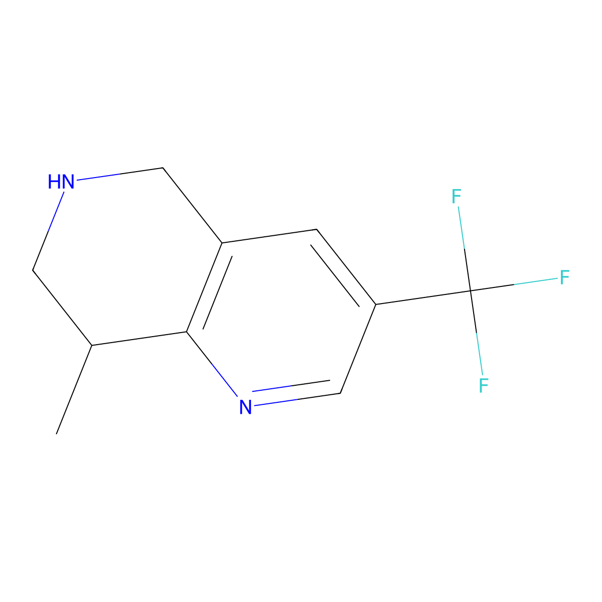 8-Methyl-3-(trifluoromethyl)-5,6,7,8-tetrahydro-1,6-naphthyridine molecular structure, CAS 1211585-17-9