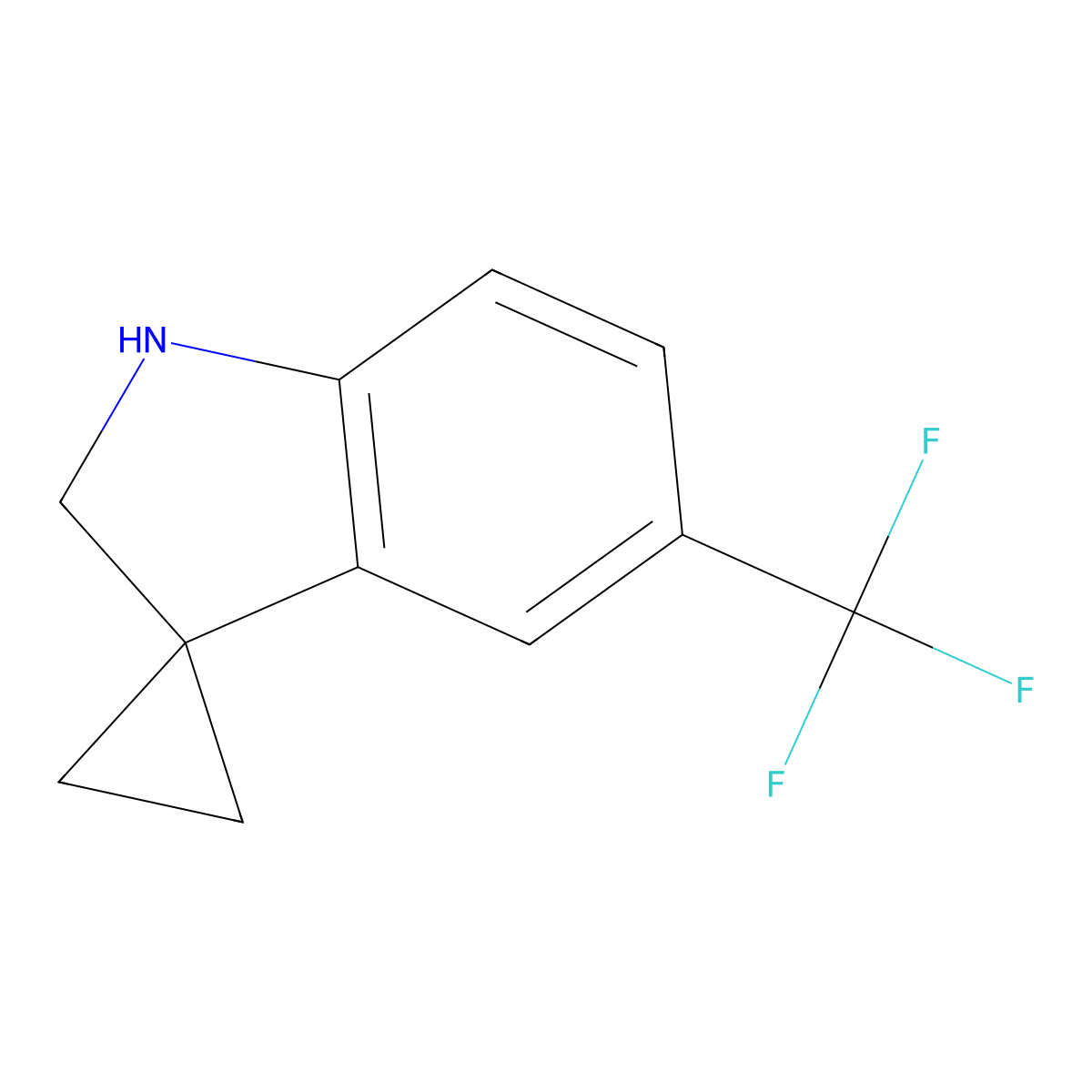 5'-(Trifluoromethyl)spiro[cyclopropane-1,3'-indoline] molecular structure, CAS 1211585-30-6