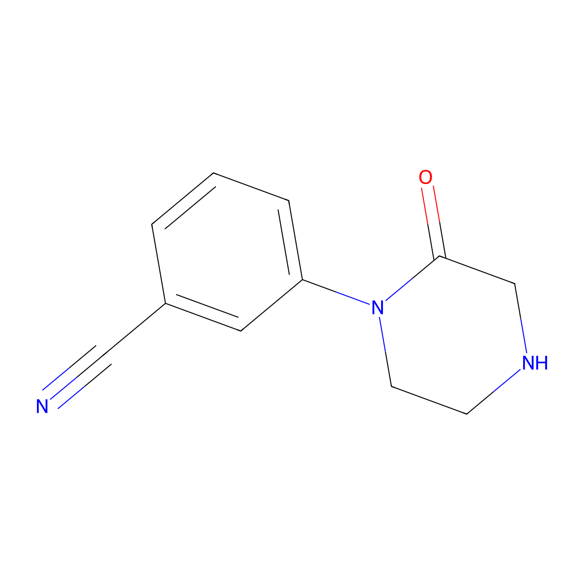 3-(2-Oxopiperazin-1-yl)benzonitrile molecular structure, CAS 1211585-31-7