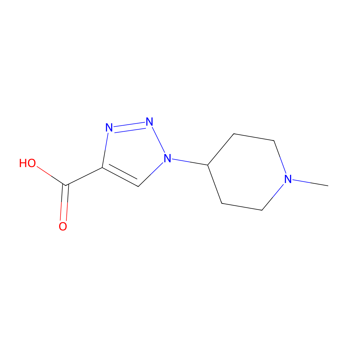 1-(1-Methylpiperidin-4-yl)-1H-1,2,3-triazole-4-carboxylic acid molecular structure, CAS 1211585-33-9