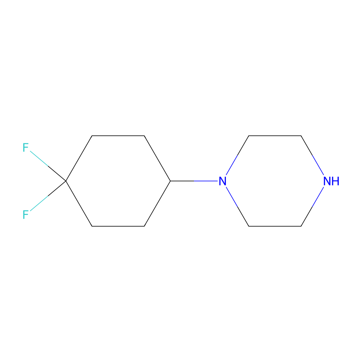 1-(4,4-Difluorocyclohexyl)piperazine molecular structure, CAS 1211585-52-2