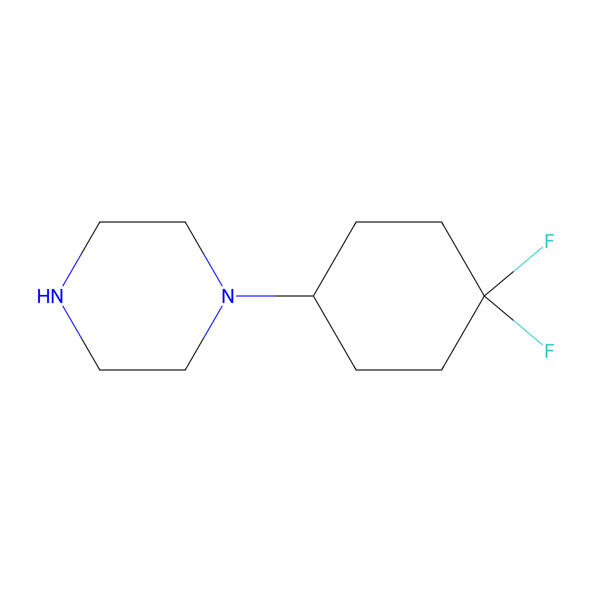 1-(4,4-Difluorocyclohexyl)piperazine molecular structure, CAS 1211585-52-2
