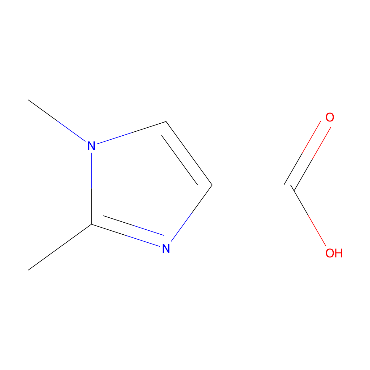 1,2-Dimethyl-1H-imidazole-4-carboxylic acid molecular structure, CAS 1211585-57-7