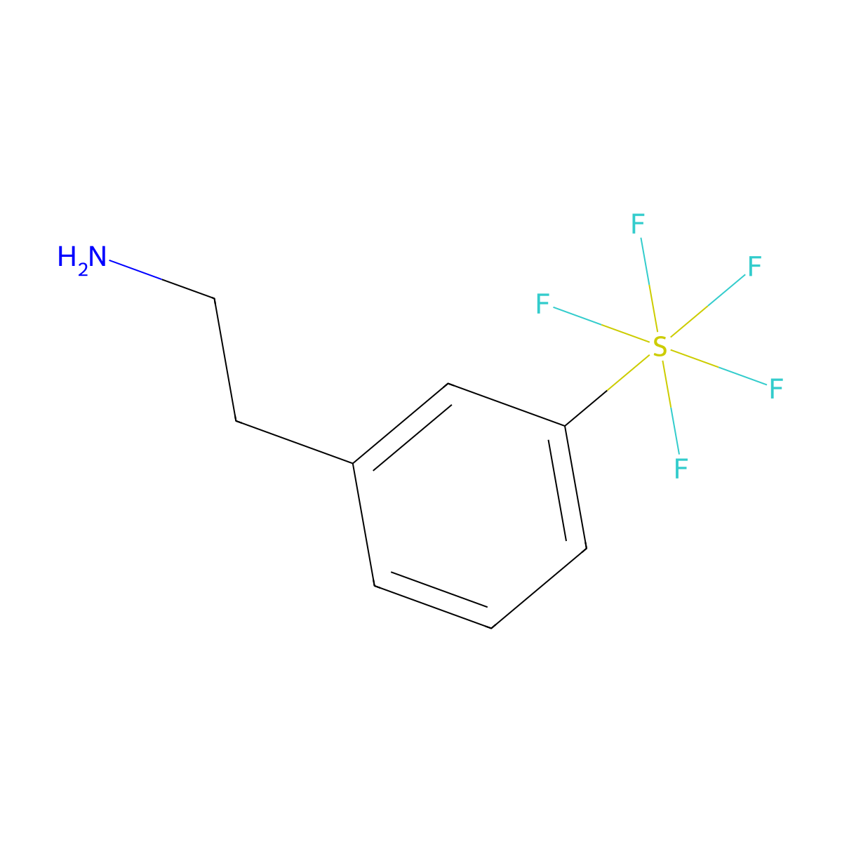 2-[3-(Pentafluoro-lambda6-sulfanyl)phenyl]ethan-1-amine molecular structure, CAS 1211585-77-1