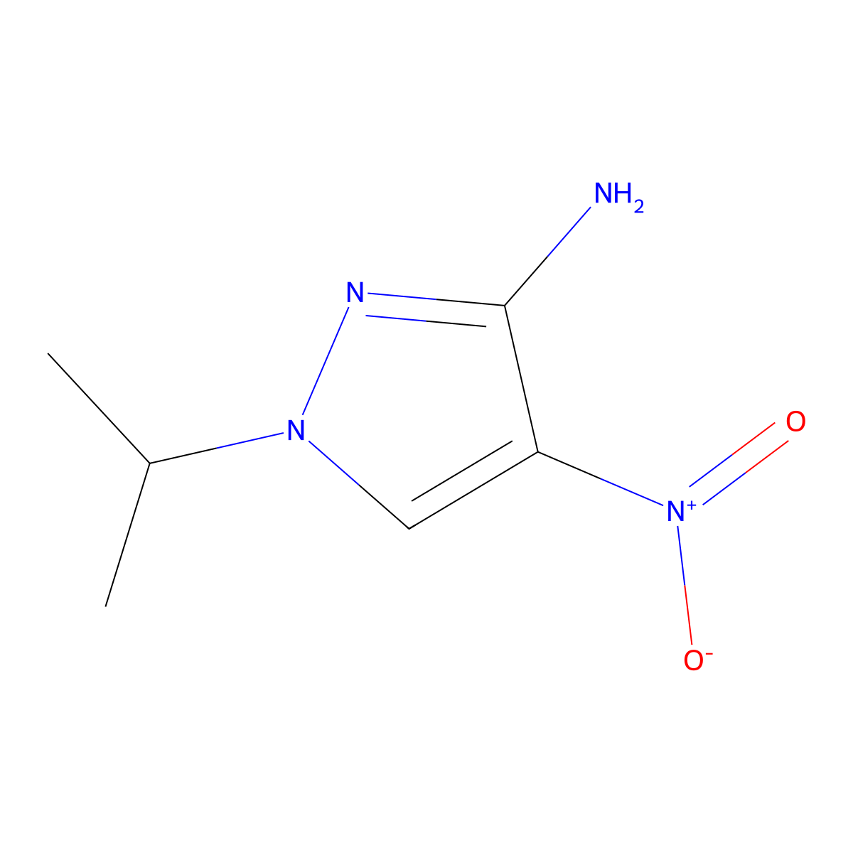 1-Isopropyl-4-nitro-1H-pyrazol-3-amine molecular structure, CAS 1211585-87-3