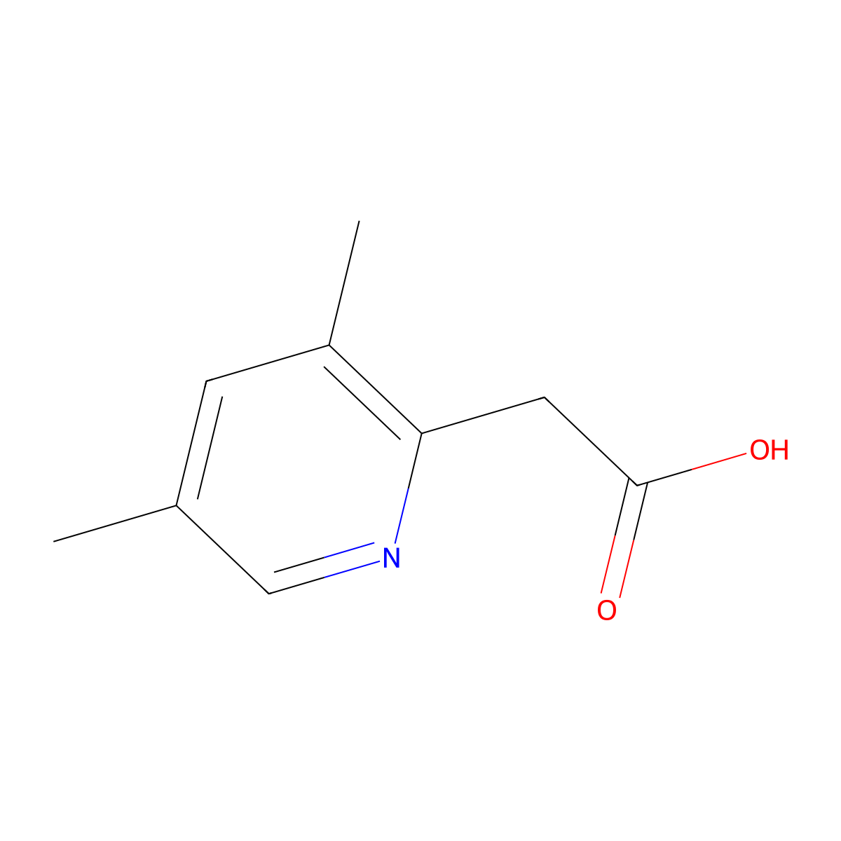 2-(3,5-Dimethylpyridin-2-yl)acetic acid molecular structure, CAS 1211585-91-9