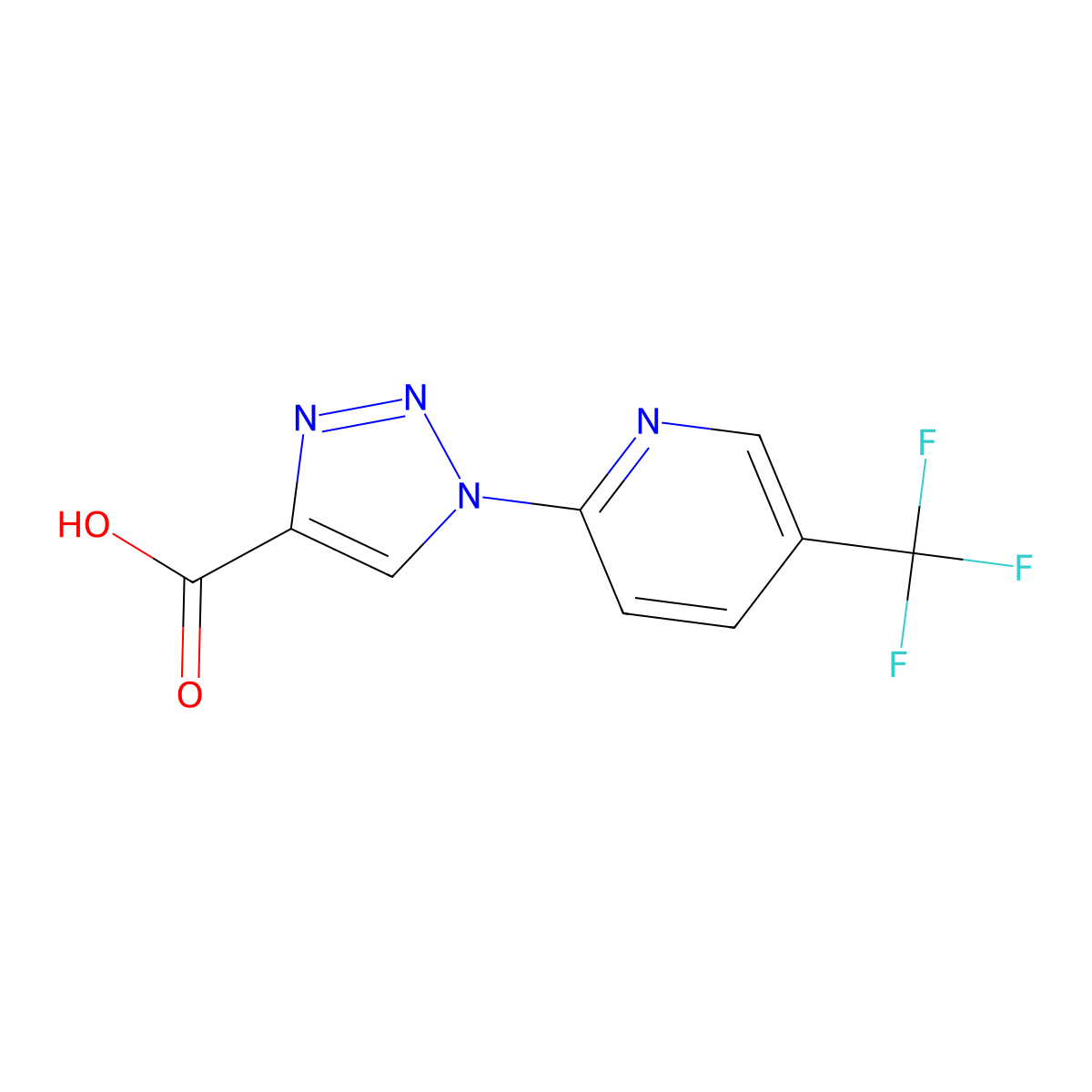 1-[5-(trifluoromethyl)pyridin-2-yl]-1H-1,2,3-triazole-4-carboxylic acid molecular structure, CAS 1211585-92-0