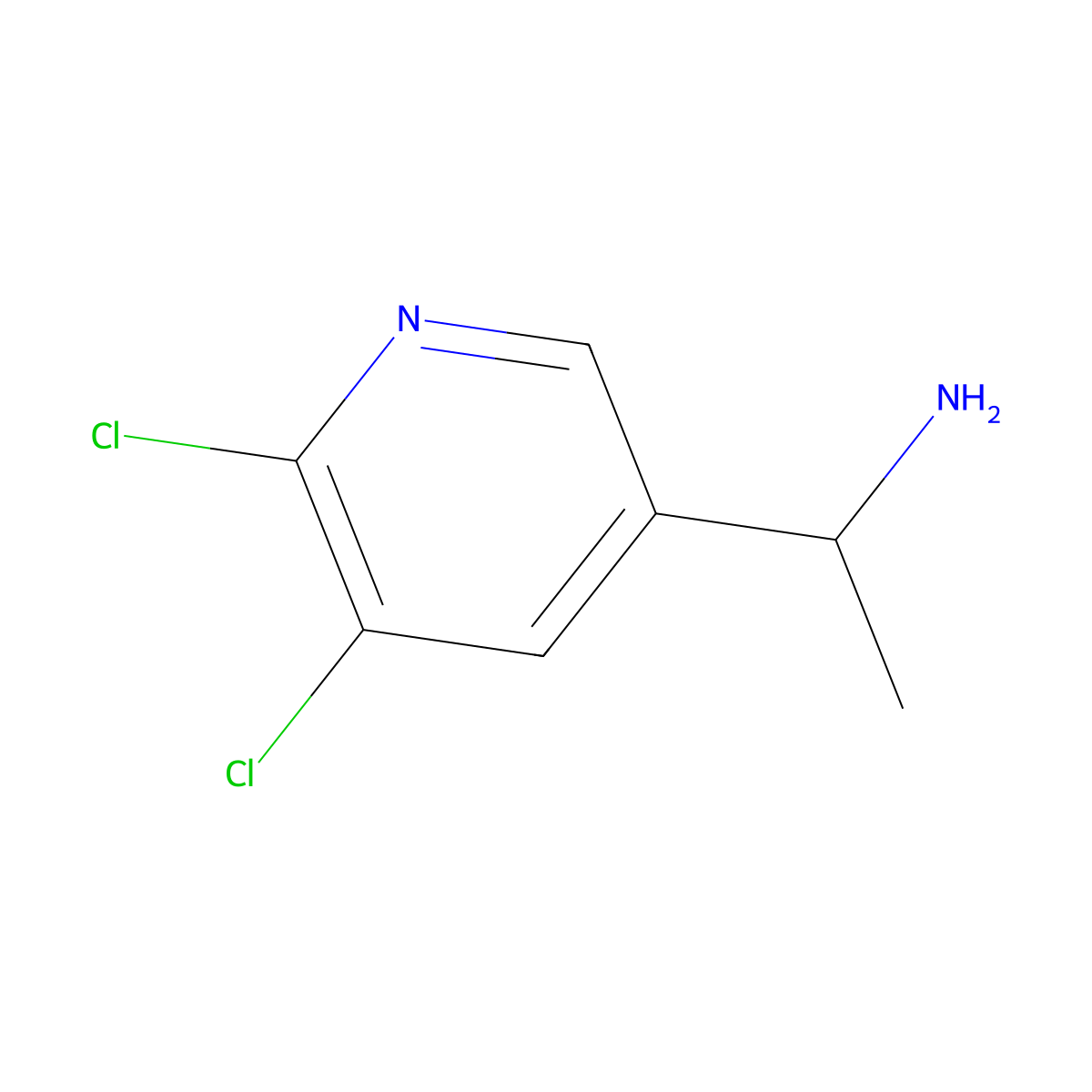 1-(5,6-Dichloropyridin-3-yl)ethan-1-amine molecular structure, CAS 1211585-98-6
