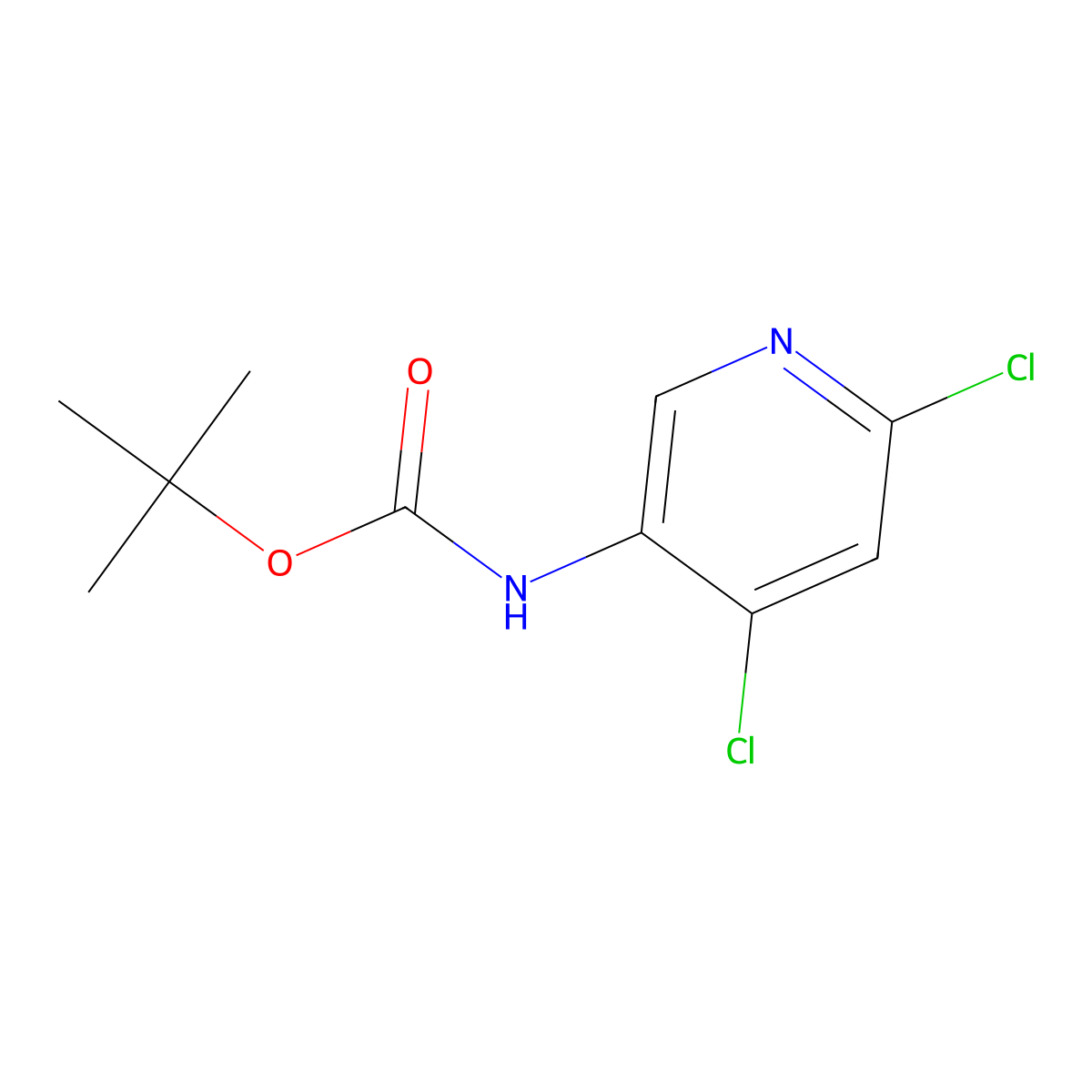 tert-Butyl (4,6-dichloropyridin-3-yl)carbamate molecular structure, CAS 1211586-03-6