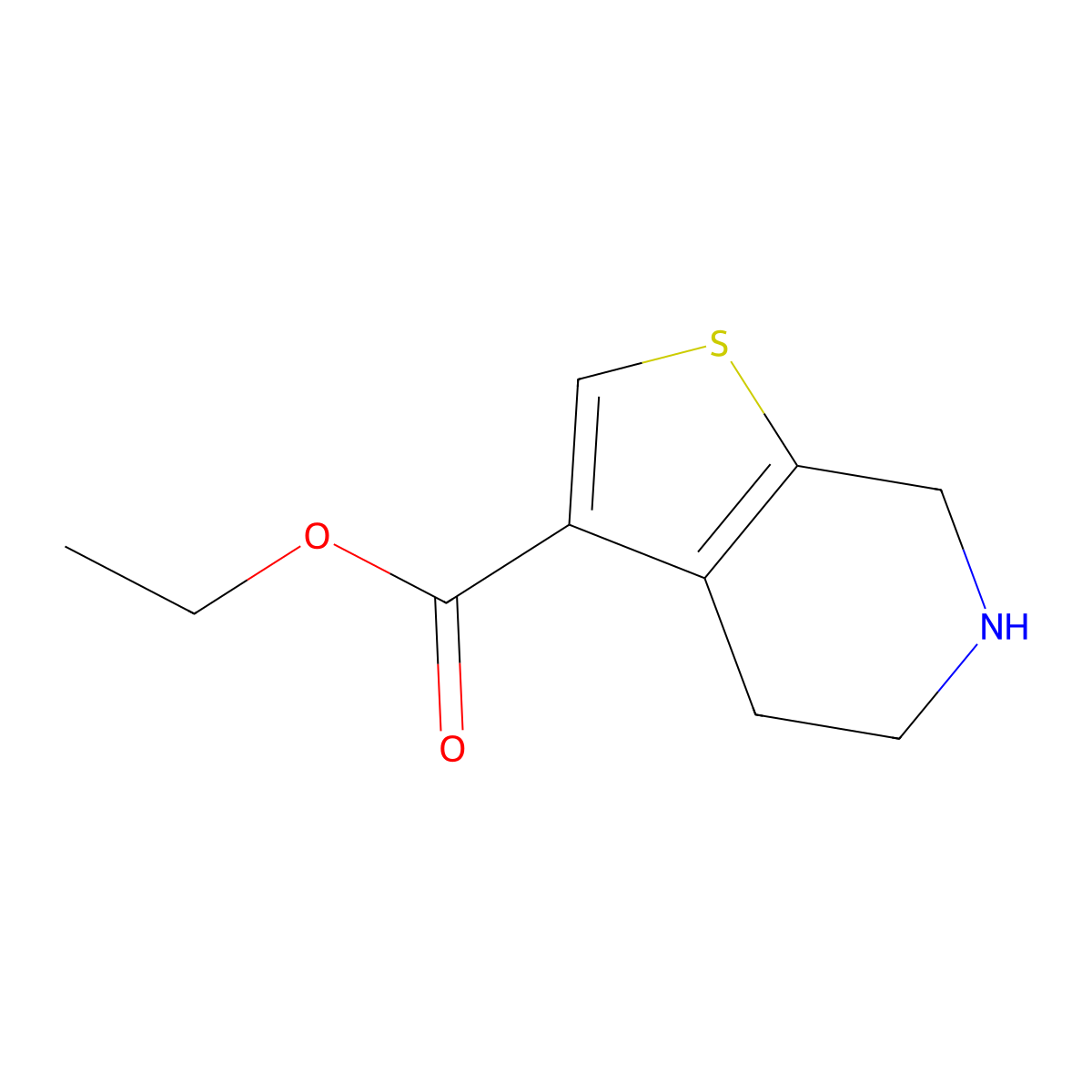 ethyl 4H,5H,6H,7H-thieno[2,3-c]pyridine-3-carboxylate molecular structure, CAS 1211586-36-5