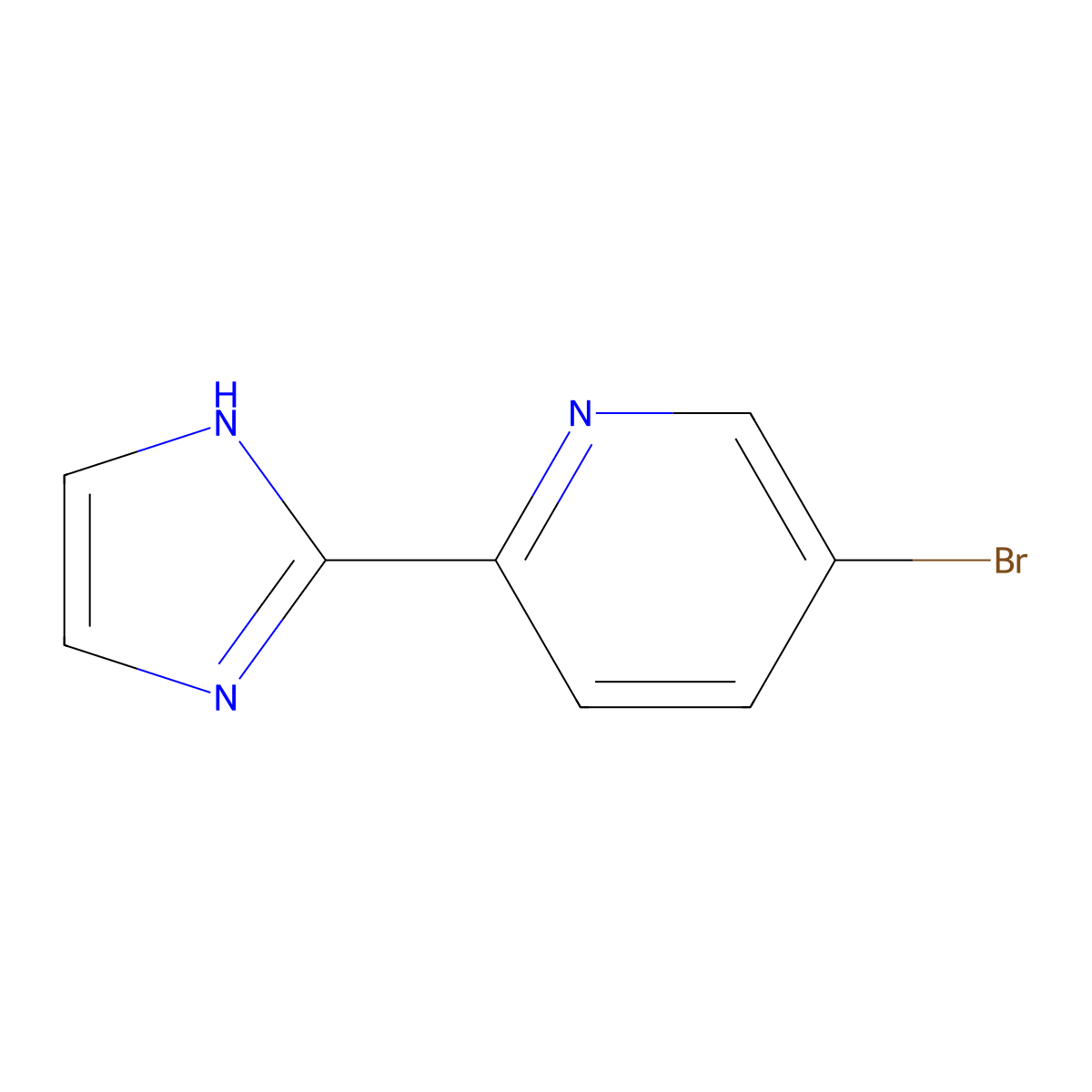 5-bromo-2-(1H-imidazol-2-yl)pyridine molecular structure, CAS 1211586-40-1
