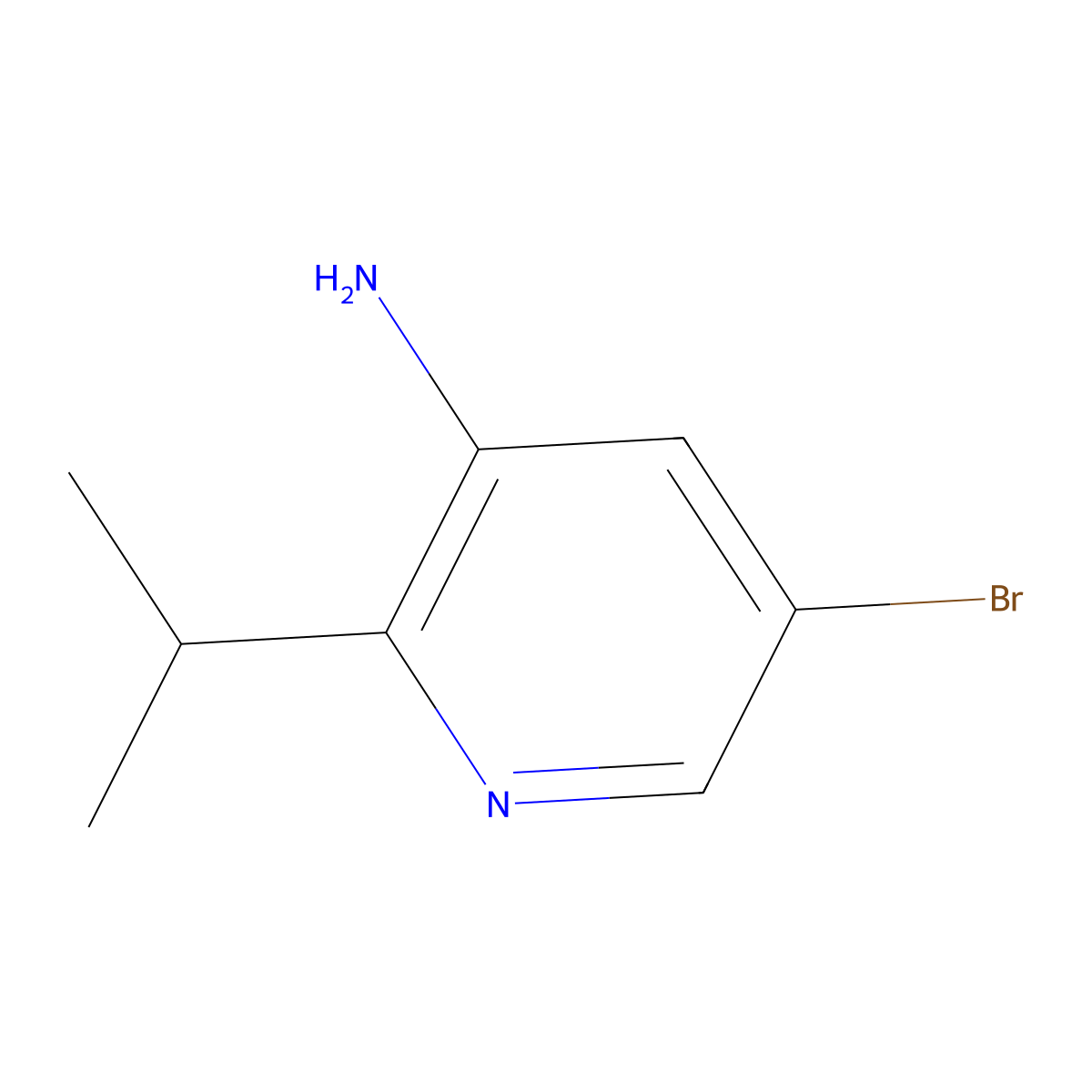 5-Bromo-2-isopropylpyridin-3-amine molecular structure, CAS 1211586-50-3