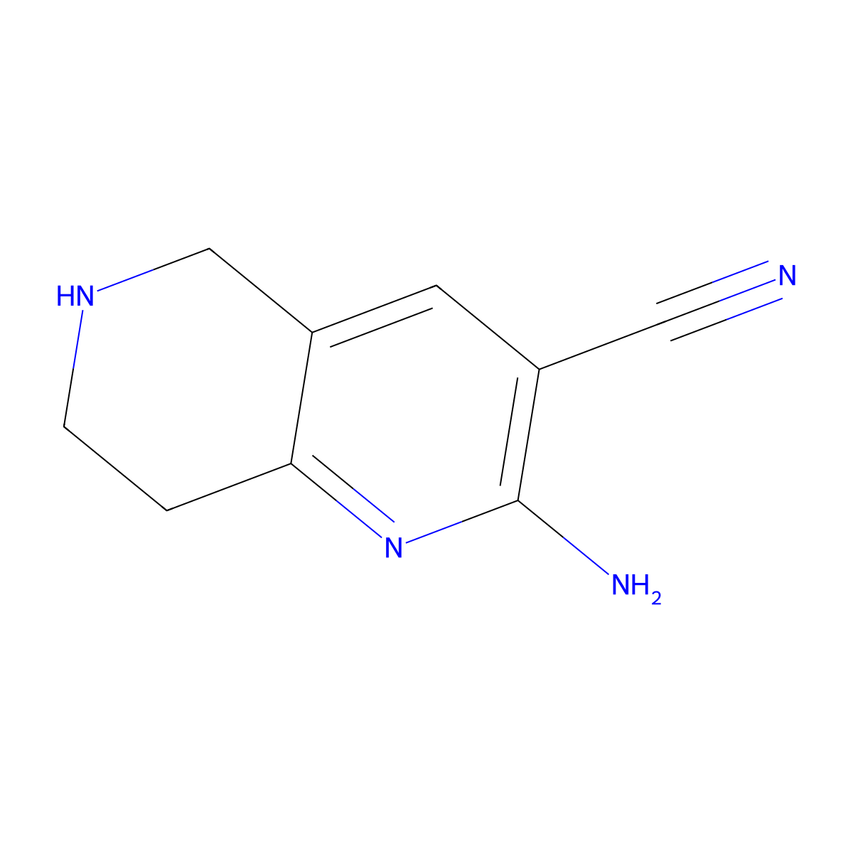 2-Amino-5,6,7,8-tetrahydro-1,6-naphthyridine-3-carbonitrile molecular structure, CAS 1211586-78-5