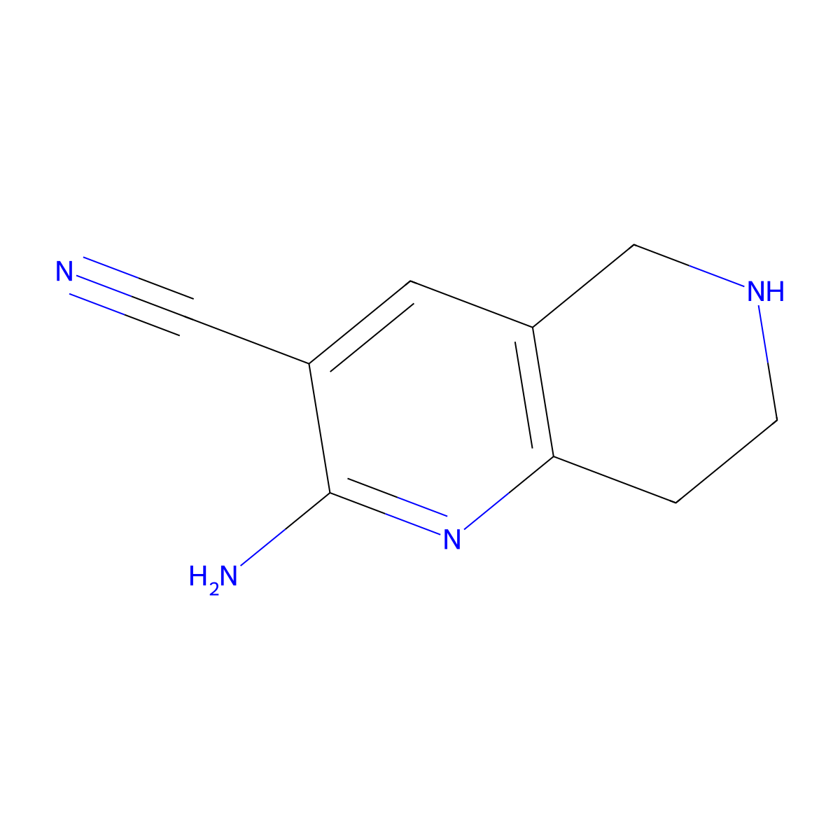 2-Amino-5,6,7,8-tetrahydro-1,6-naphthyridine-3-carbonitrile molecular structure, CAS 1211586-78-5