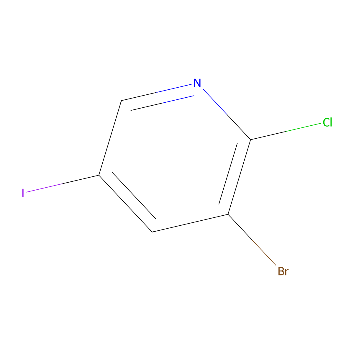 3-Bromo-2-chloro-5-iodopyridine molecular structure, CAS 1211586-80-9