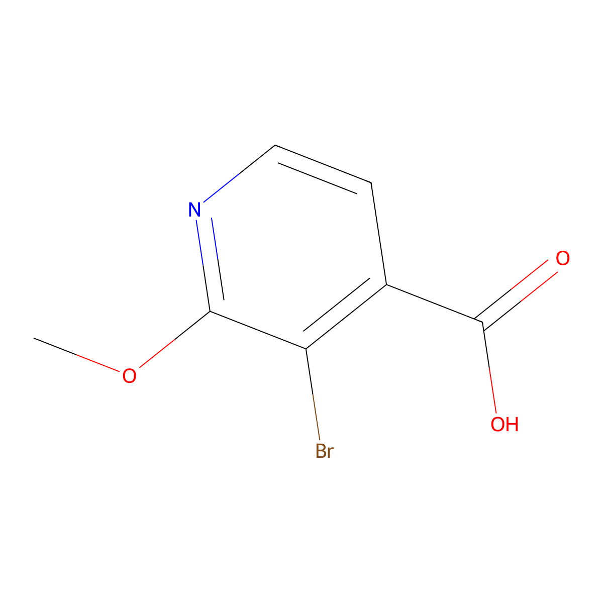3-Bromo-2-methoxypyridine-4-carboxylic acid molecular structure, CAS 1211586-89-8