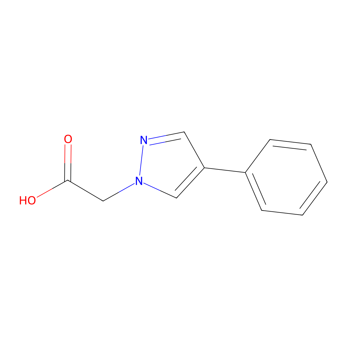 2-(4-phenyl-1H-pyrazol-1-yl)acetic acid molecular structure, CAS 1211586-92-3