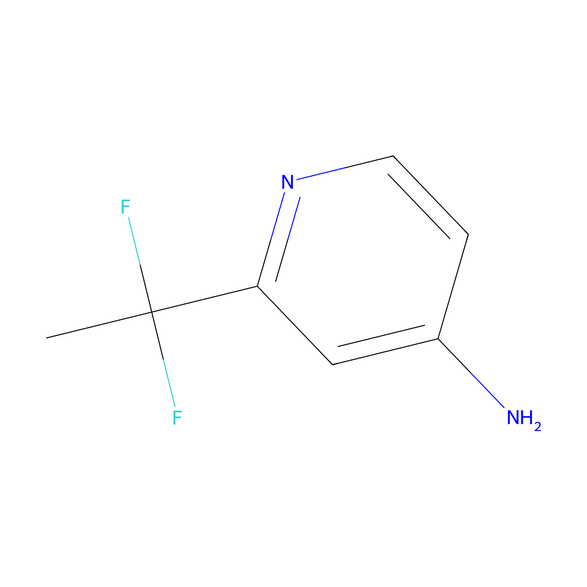 2-(1,1-Difluoroethyl)pyridin-4-amine molecular structure, CAS 1211586-93-4