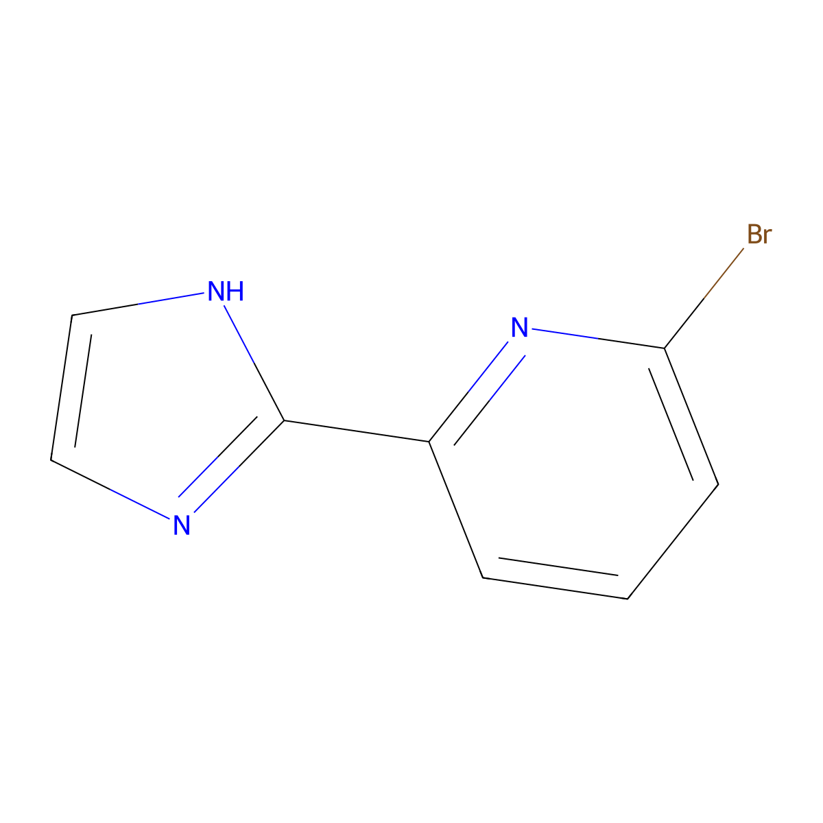 2-bromo-6-(1H-imidazol-2-yl)pyridine molecular structure, CAS 1211586-97-8