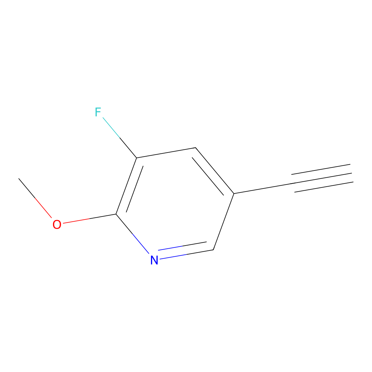 5-Ethynyl-3-fluoro-2-methoxypyridine molecular structure, CAS 1211587-10-8