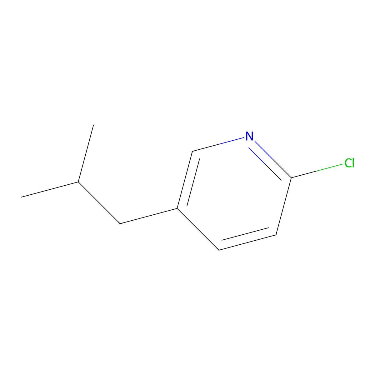 2-Chloro-5-isobutylpyridine molecular structure, CAS 1211587-16-4