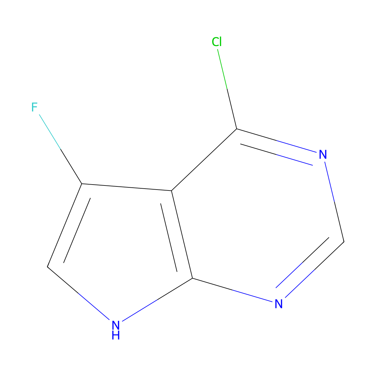 4-Chloro-5-fluoro-7H-pyrrolo(2,3-d)pyrimidine molecular structure, CAS 1211587-23-3
