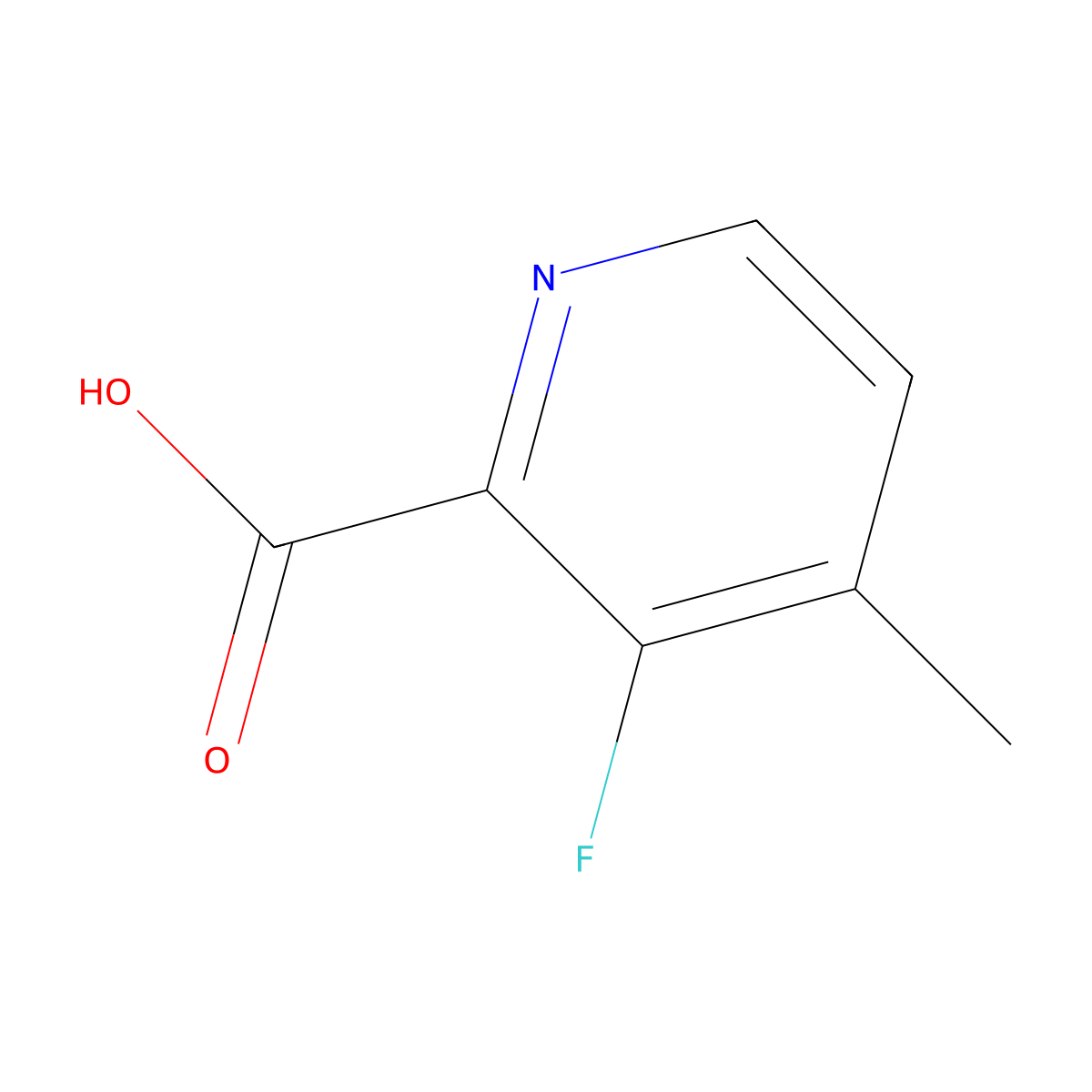 3-Fluoro-4-methylpyridine-2-carboxylic acid molecular structure, CAS 1211587-40-4