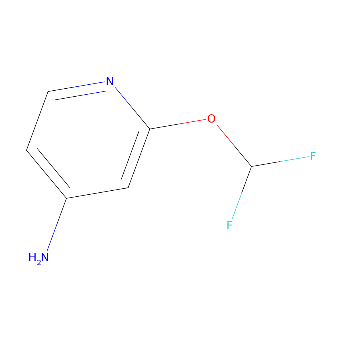 2-(Difluoromethoxy)pyridin-4-amine molecular structure, CAS 1211587-46-0