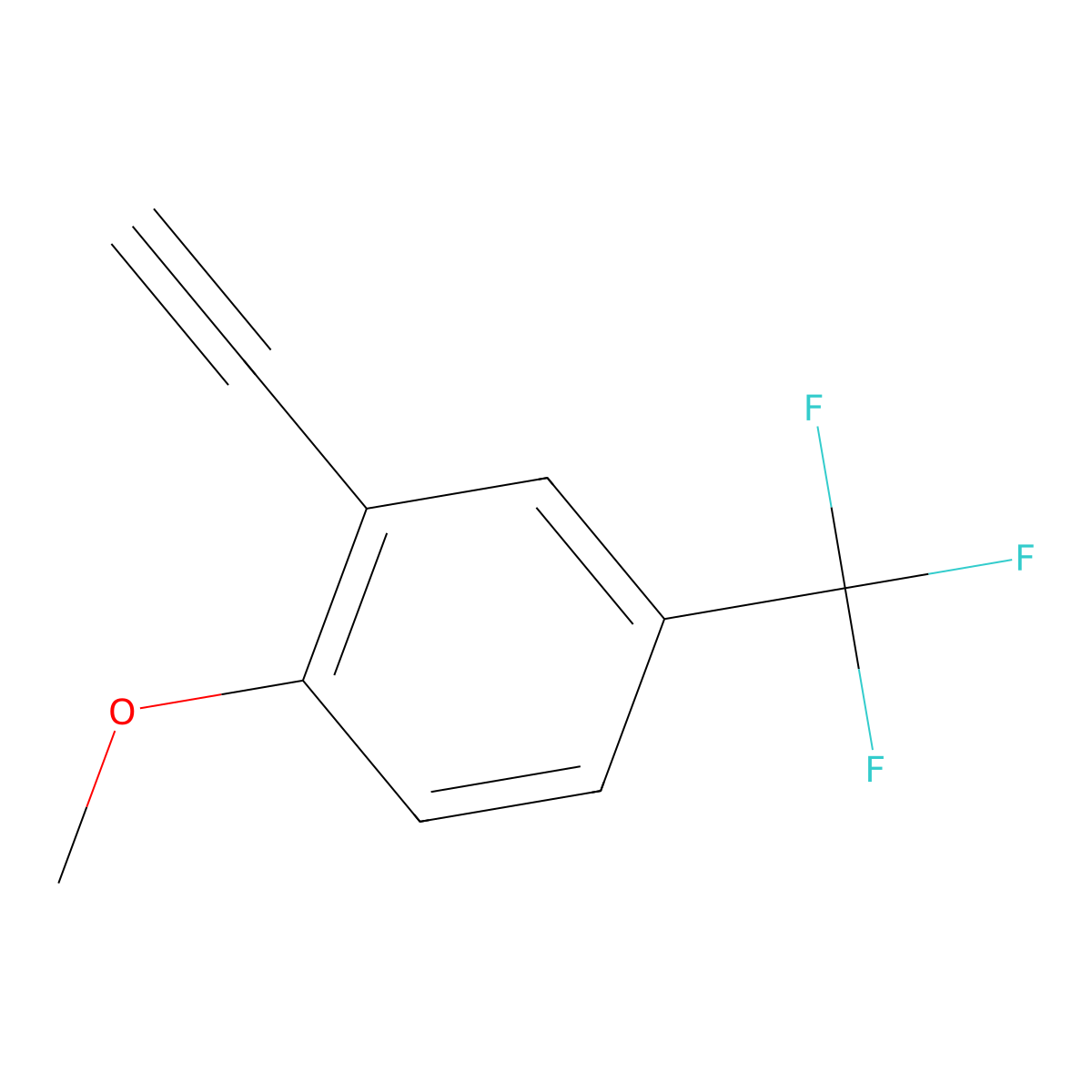 2-Ethynyl-1-methoxy-4-(trifluoromethyl)benzene molecular structure, CAS 1211587-48-2